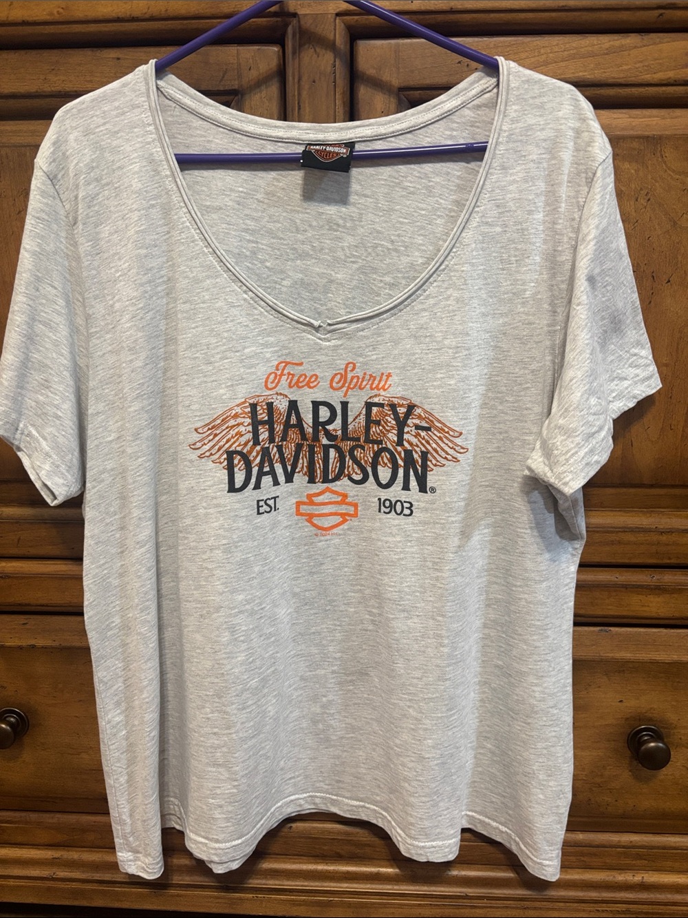 Harley-Davidson Light Gray Tee with Eagle Logo